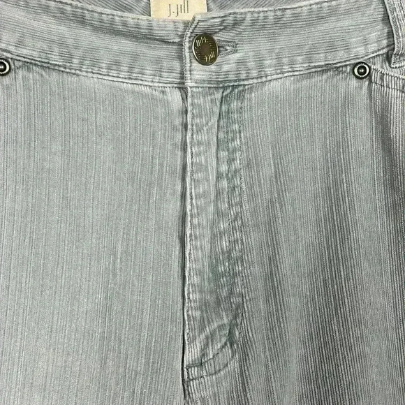 J. Jill Womens Pants Pale Gray/Blue 8 Corduroy Flare Button/Zip Belt Loops Soft - Picture 2 of 12